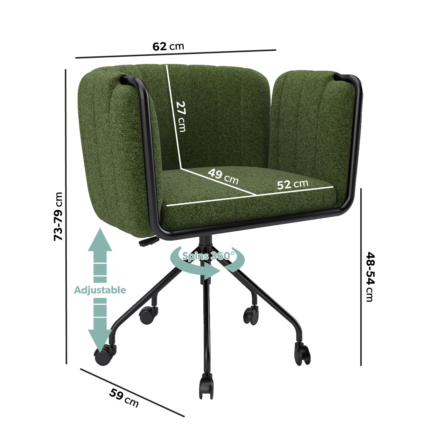 Read more about Olive green fabric swivel office chair orlaa